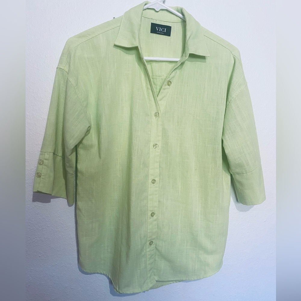 VICI Collection Cotton Linen
Button Up Shirt.